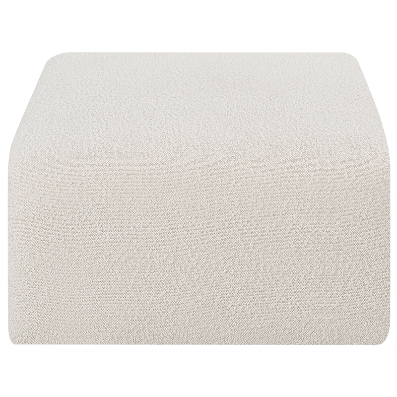 Meridian Furniture Arc Cream Boucle Fabric Ottoman
