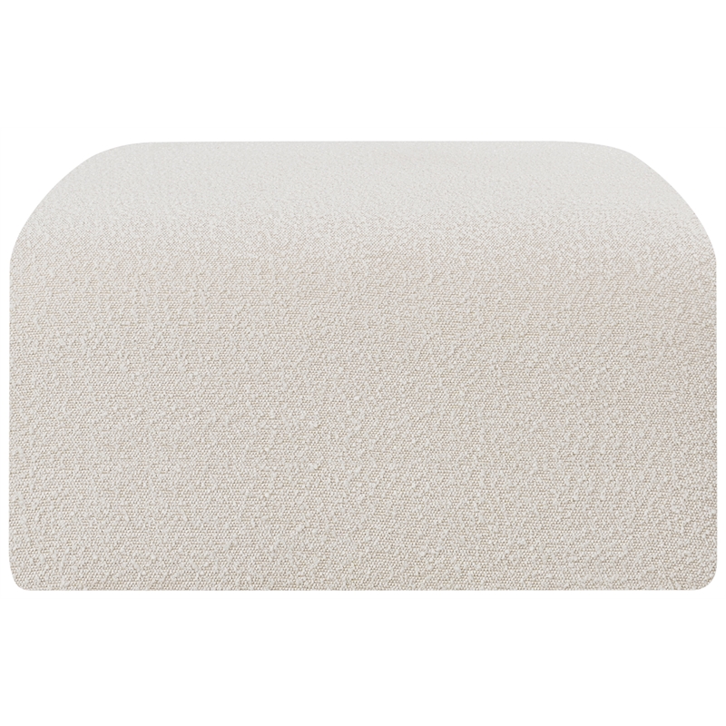 Meridian Furniture Arc Cream Boucle Fabric Ottoman