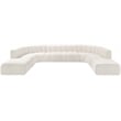 Meridian Furniture Arc Cream Boucle Fabric Modular Sectional