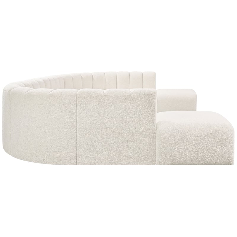Meridian Furniture Arc Cream Boucle Fabric Modular Sectional