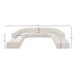 Meridian Furniture Arc Cream Boucle Fabric Modular Sectional
