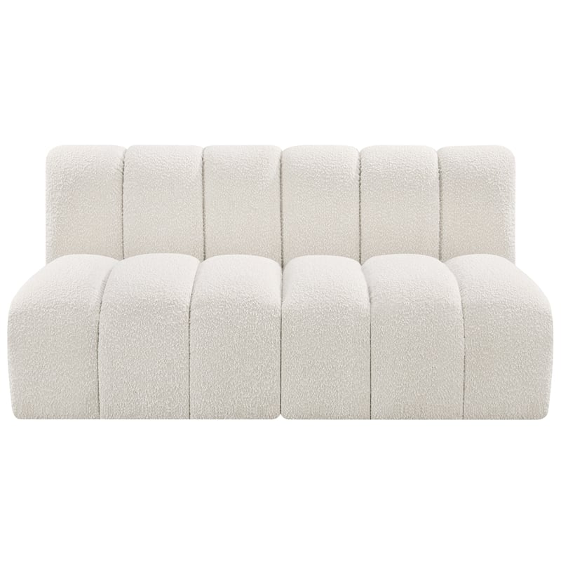 Meridian Furniture Arc Cream Boucle Fabric Modular Sectional