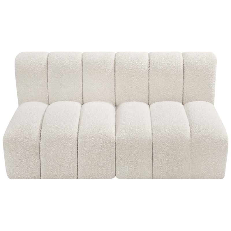 Meridian Furniture Arc Cream Boucle Fabric Modular Sectional