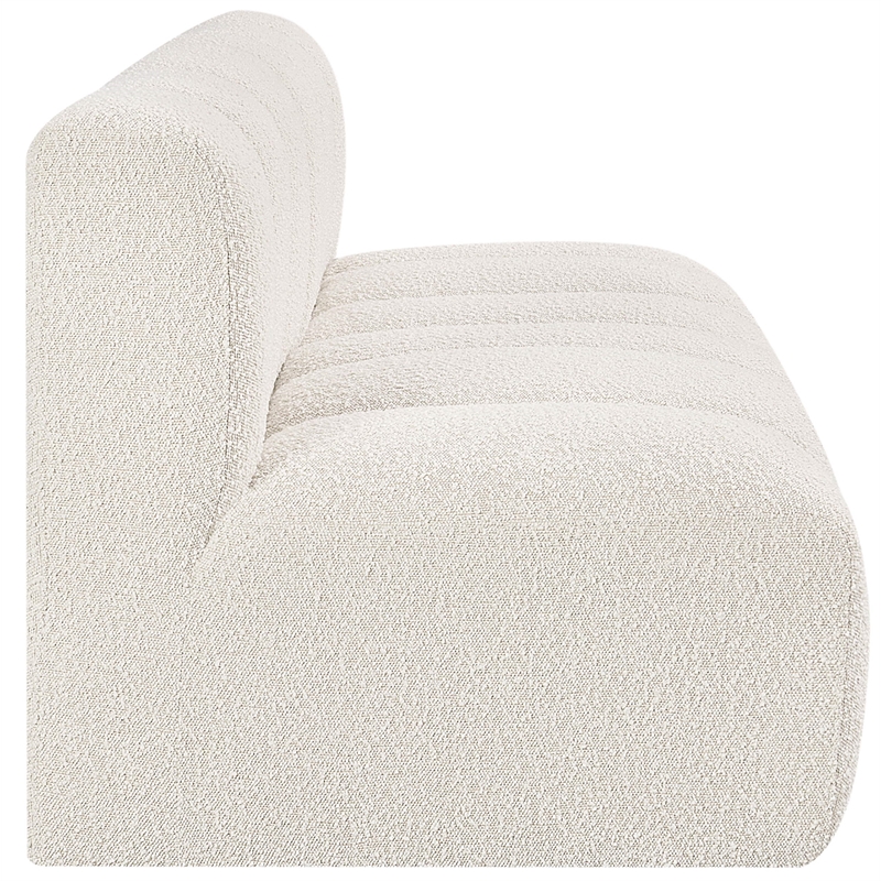 Meridian Furniture Arc Cream Boucle Fabric Modular Sectional