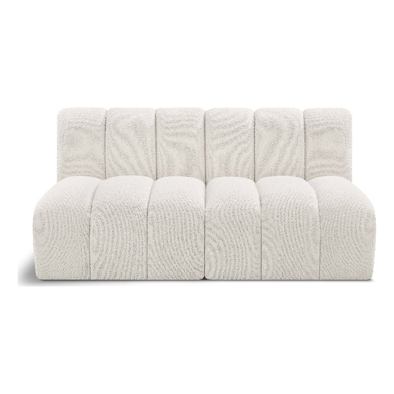 Meridian Furniture Arc Cream Boucle Fabric Modular Sectional