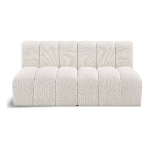 Meridian Furniture Arc Cream Boucle Fabric Modular Sectional
