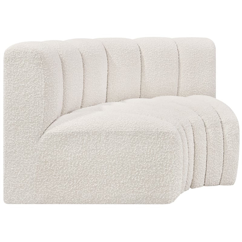Meridian Furniture Arc Cream Boucle Fabric Modular Sectional