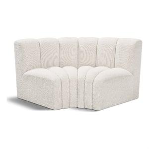 Meridian Furniture Arc Cream Boucle Fabric Modular Sectional