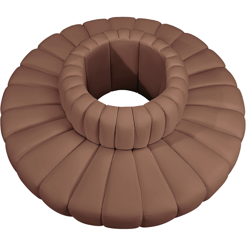 Meridian Furniture Arc Cognac Vegan Leather Modular Sectional