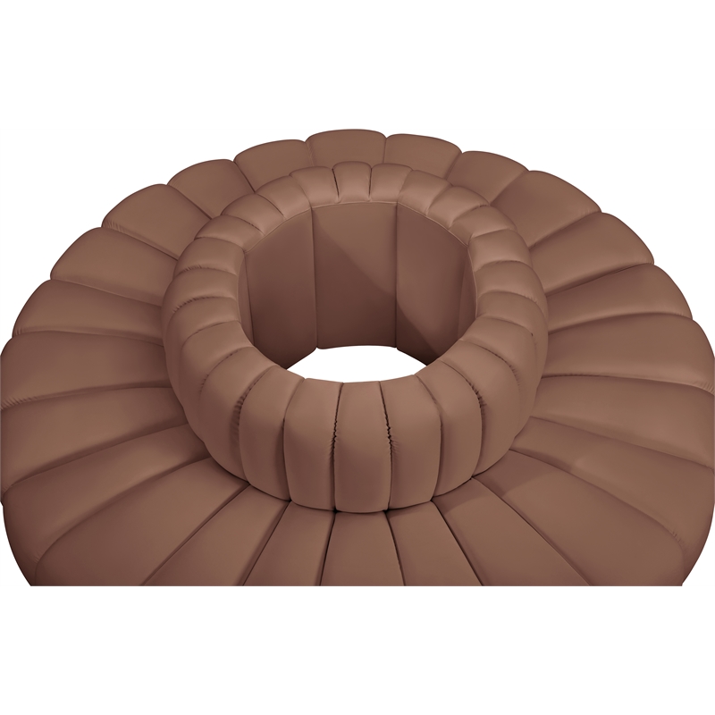 Meridian Furniture Arc Cognac Vegan Leather Modular Sectional