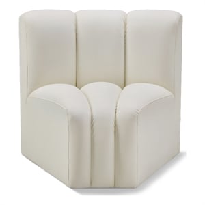 Meridian Furniture Arc Cream Vegan Leather Curved Corner