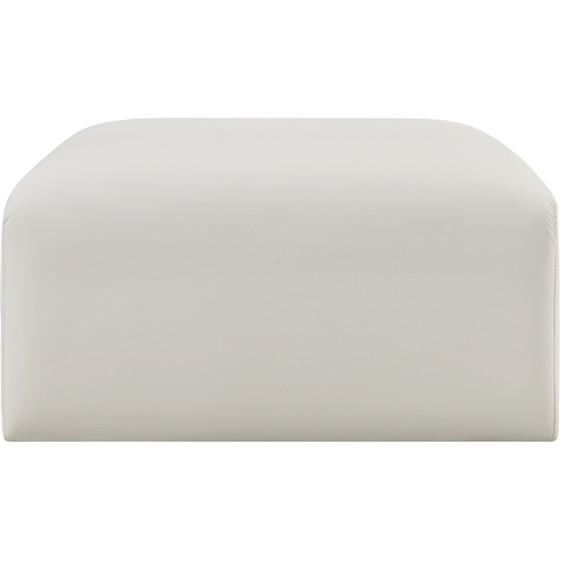 Meridian Furniture Arc Cream Vegan Leather Ottoman