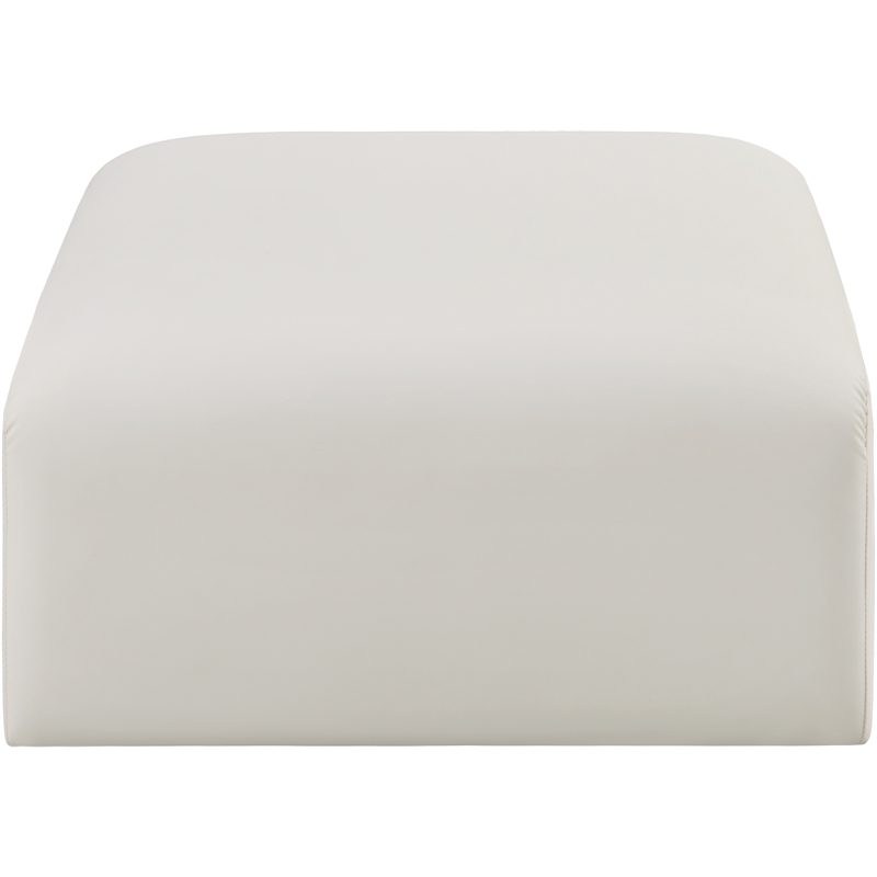 Meridian Furniture Arc Cream Vegan Leather Ottoman