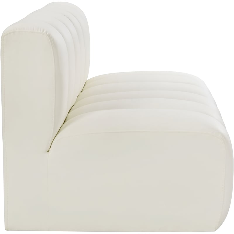 Meridian Furniture Arc Cream Vegan Leather Modular Sectional