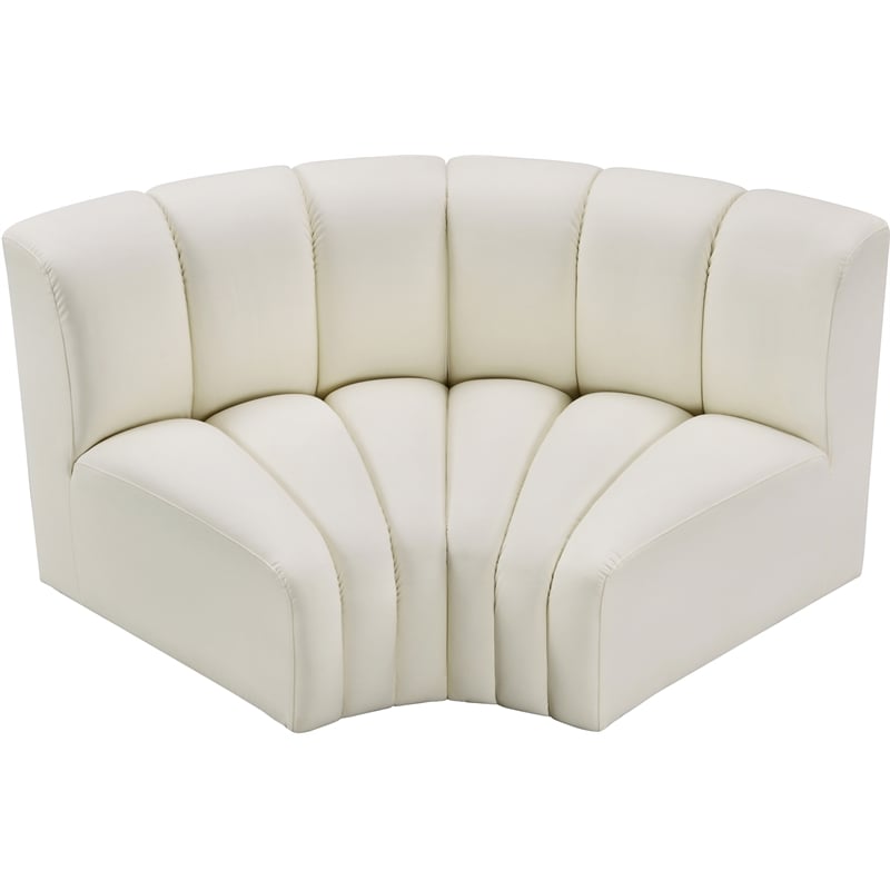 Meridian Furniture Arc Cream Vegan Leather Modular Sectional