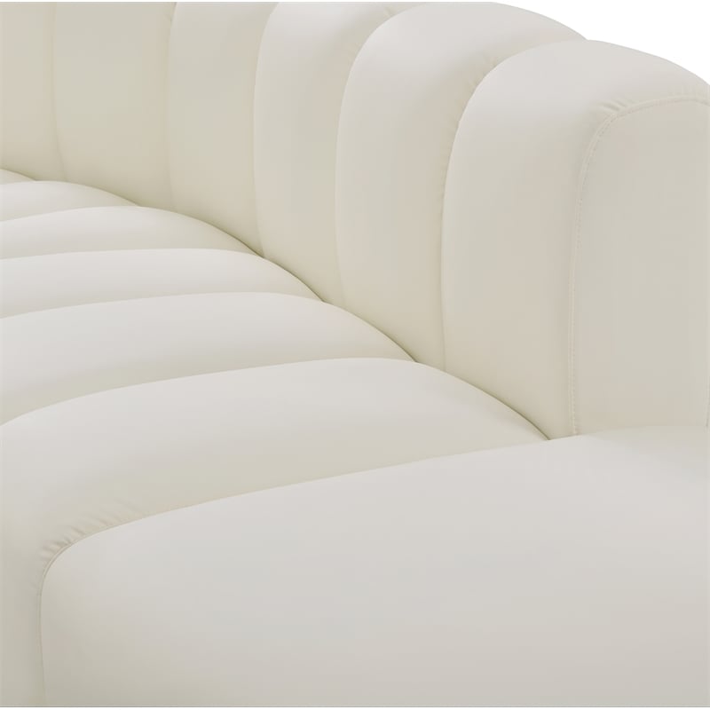 Meridian Furniture Arc Cream Vegan Leather Modular Sectional
