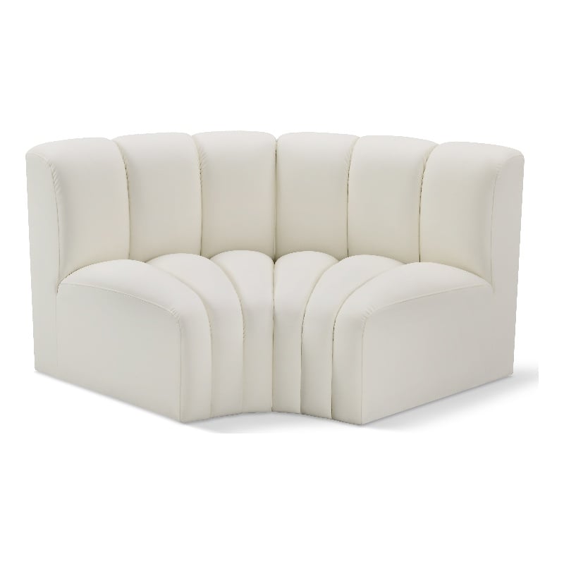 Meridian Furniture Arc Cream Vegan Leather Modular Sectional