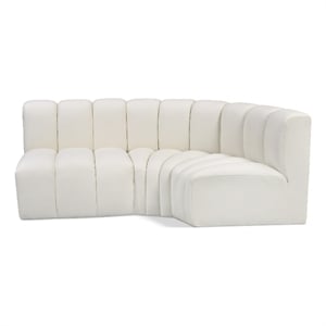 Meridian Furniture Arc Cream Vegan Leather Modular Sectional
