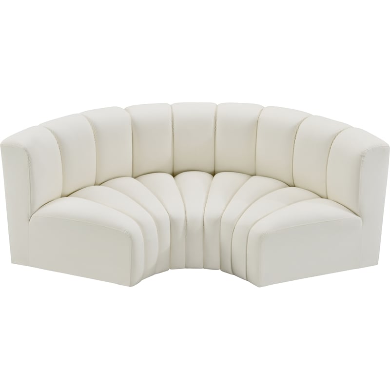 Meridian Furniture Arc Cream Vegan Leather Modular Sectional