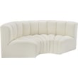 Meridian Furniture Arc Cream Vegan Leather Modular Sectional
