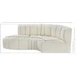 Meridian Furniture Arc Cream Vegan Leather Modular Sectional