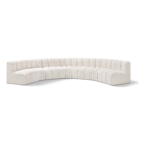 Meridian Furniture Arc Cream Boucle Fabric Modular Sectional