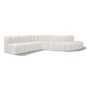 Meridian Furniture Arc Cream Boucle Fabric Modular Sectional
