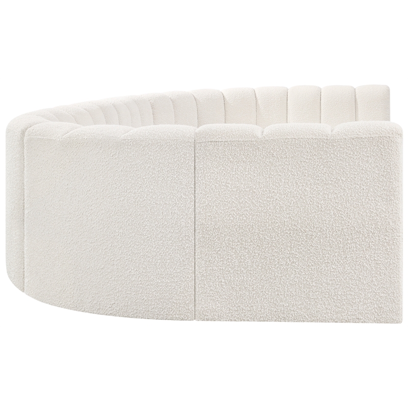 Meridian Furniture Arc Cream Boucle Fabric Modular Sectional