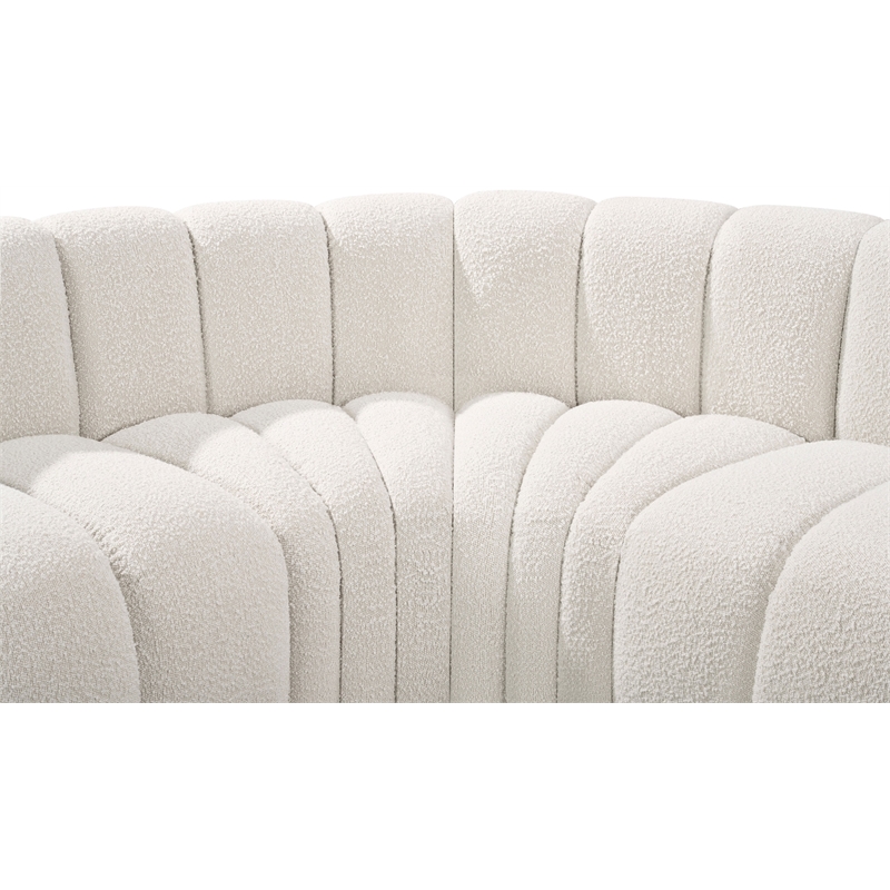 Meridian Furniture Arc Cream Boucle Fabric Modular Sectional