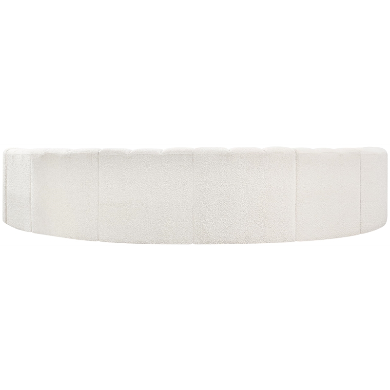 Meridian Furniture Arc Cream Boucle Fabric Modular Sectional