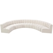 Meridian Furniture Arc Cream Boucle Fabric Modular Sectional