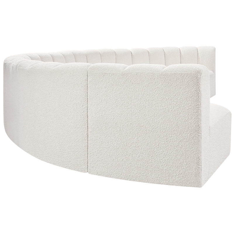 Meridian Furniture Arc Cream Boucle Fabric Modular Sectional