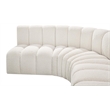 Meridian Furniture Arc Cream Boucle Fabric Modular Sectional