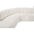 Meridian Furniture Arc Cream Boucle Fabric Modular Sectional