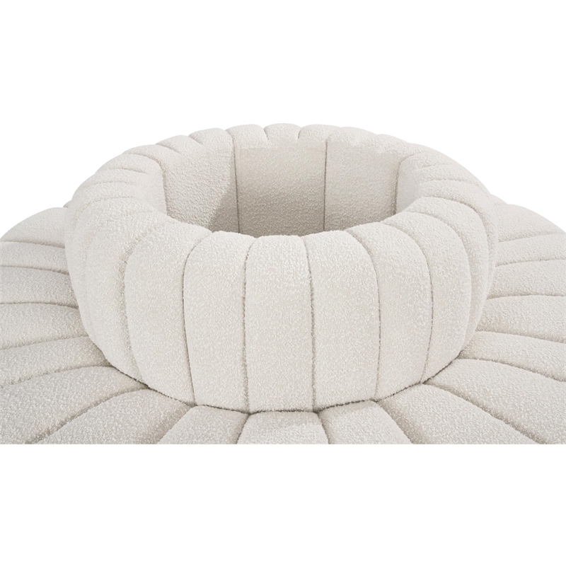 Meridian Furniture Arc Cream Boucle Fabric Modular Sectional