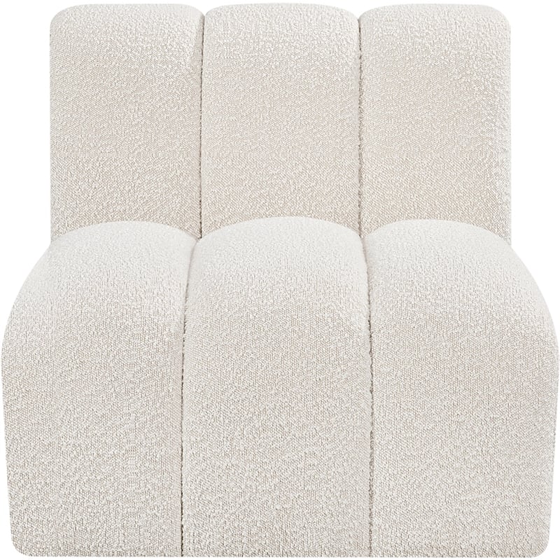 Meridian Furniture Arc Cream Boucle Fabric Straight Chair