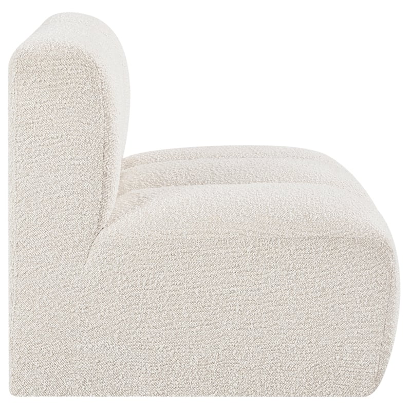 Meridian Furniture Arc Cream Boucle Fabric Straight Chair