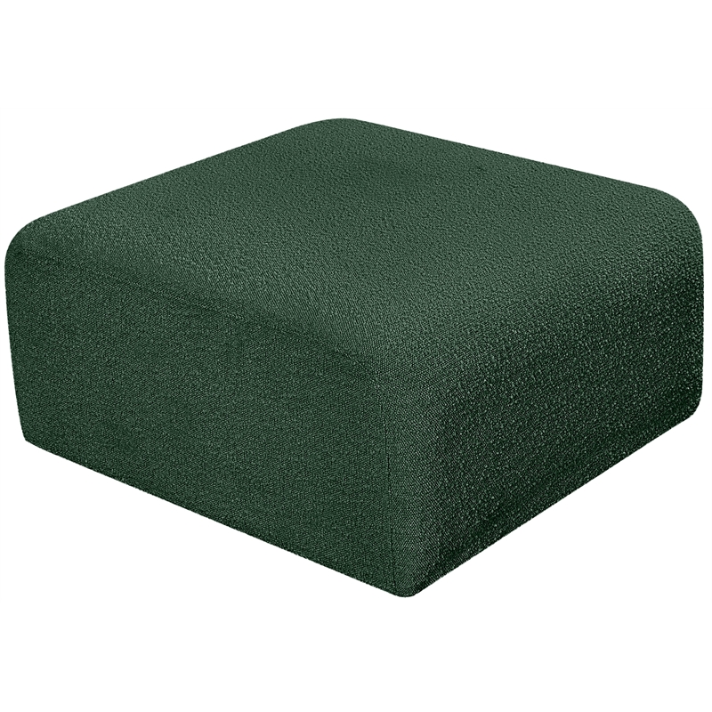Meridian Furniture Arc Green Boucle Fabric Ottoman