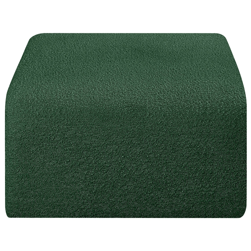 Meridian Furniture Arc Green Boucle Fabric Ottoman