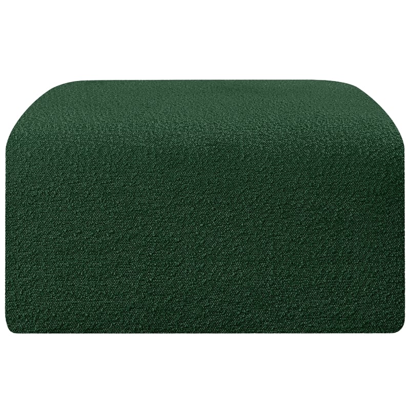 Meridian Furniture Arc Green Boucle Fabric Ottoman