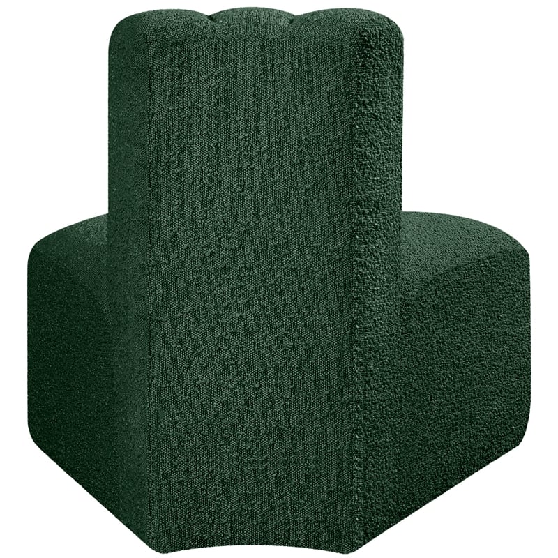 Meridian Furniture Arc Green Boucle Fabric Reverse Corner