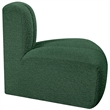 Meridian Furniture Arc Green Boucle Fabric Reverse Corner