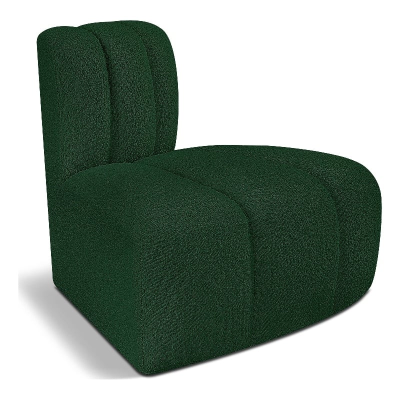 Meridian Furniture Arc Green Boucle Fabric Reverse Corner