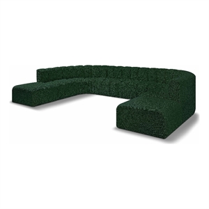 Meridian Furniture Arc Green Boucle Fabric Modular Sectional