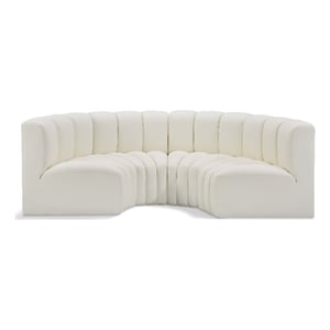 Meridian Furniture Arc Cream Vegan Leather Modular Sectional