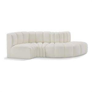 Meridian Furniture Arc Cream Vegan Leather Modular Sectional