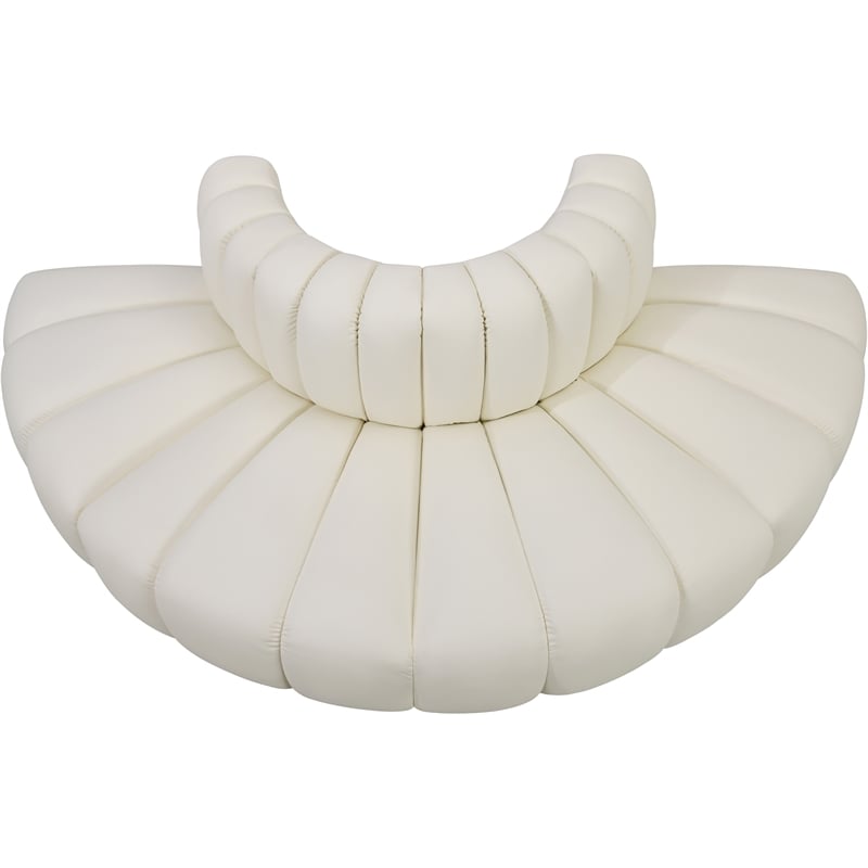 Meridian Furniture Arc Cream Vegan Leather Modular Sectional