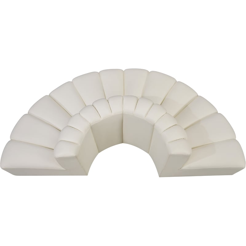 Meridian Furniture Arc Cream Vegan Leather Modular Sectional