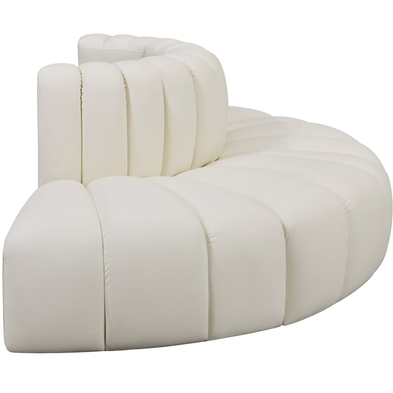 Meridian Furniture Arc Cream Vegan Leather Modular Sectional