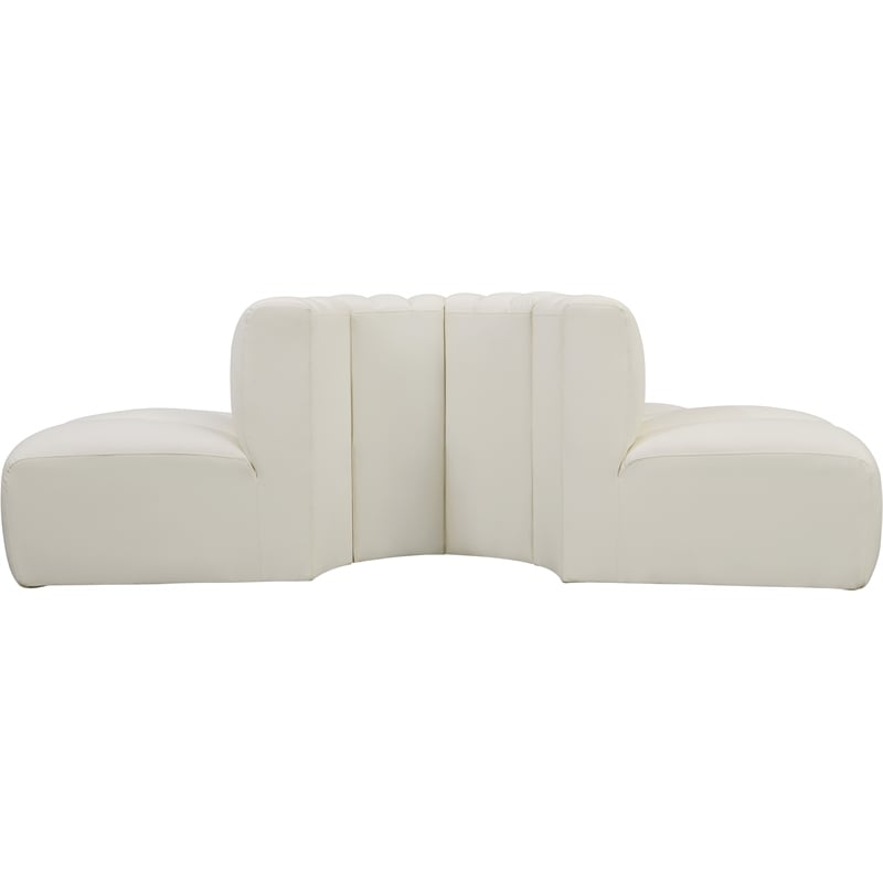 Meridian Furniture Arc Cream Vegan Leather Modular Sectional
